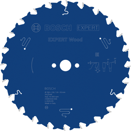 BoschEXPERT 木工圆锯片，直径 184 毫米。